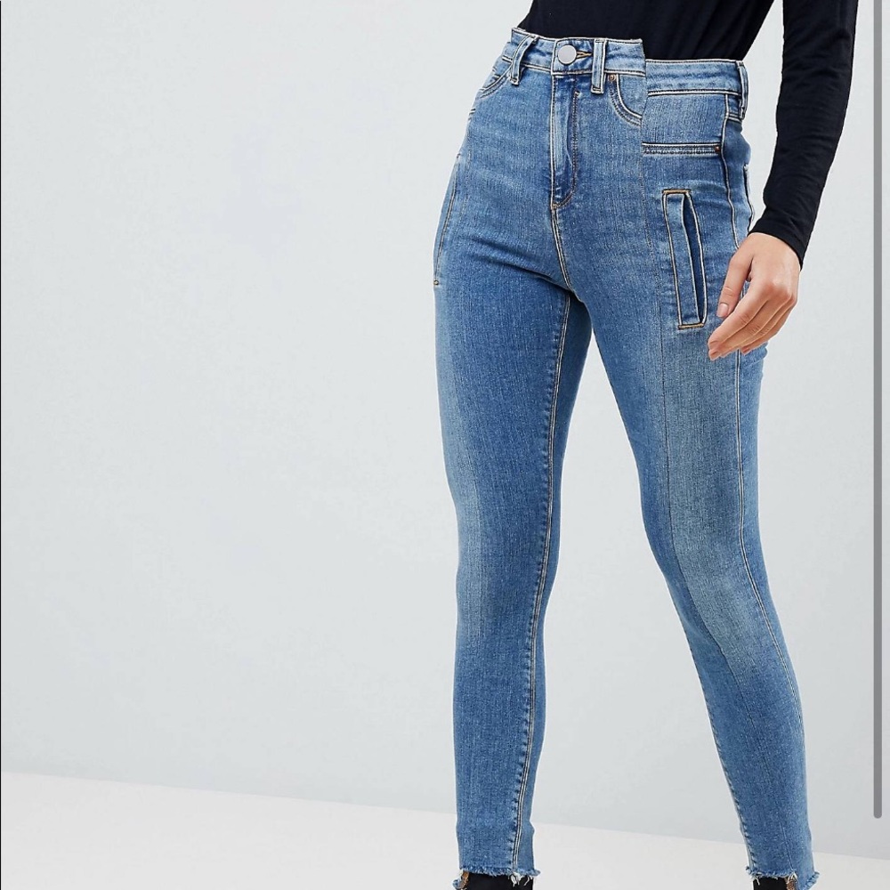 Illusion hem pants skinny booty jeans